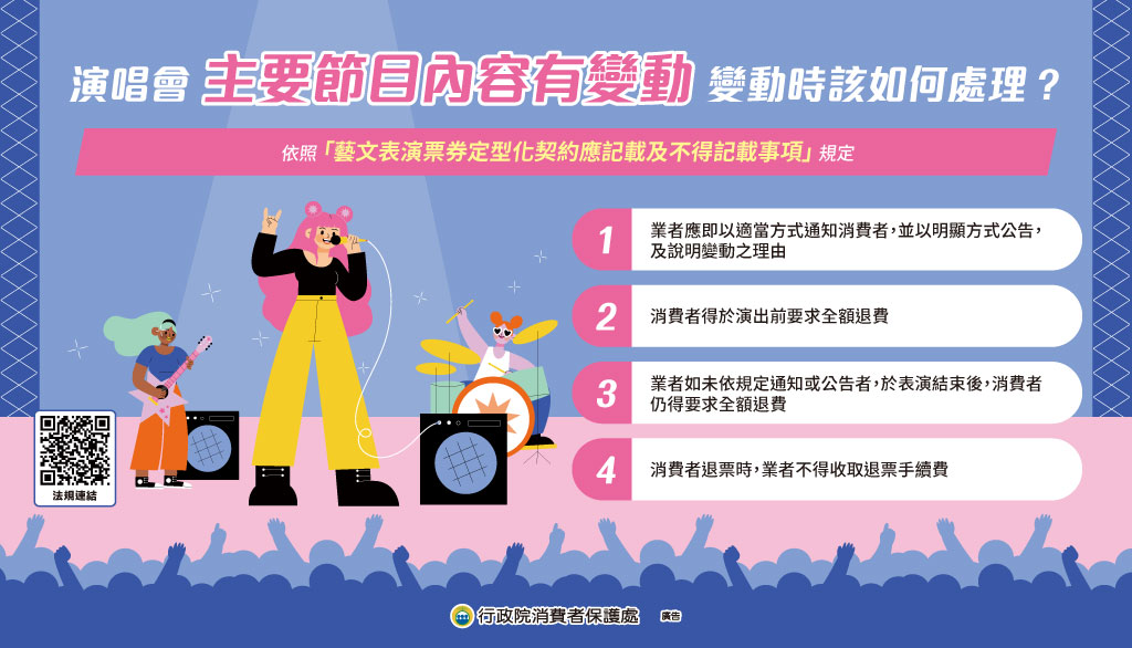 演唱會主要節目內容有變動時該如何處理